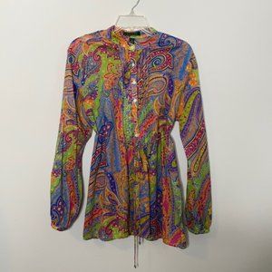 Lauren Ralph Lauren Long Sleeve Button Down Top